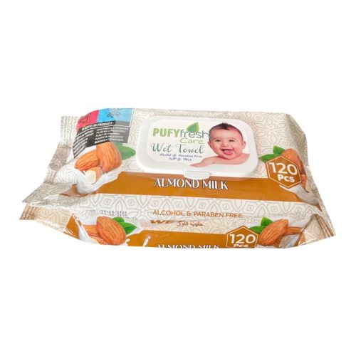 Pufy Fresh Care nedves törlőkendő mandulatej (120 db)