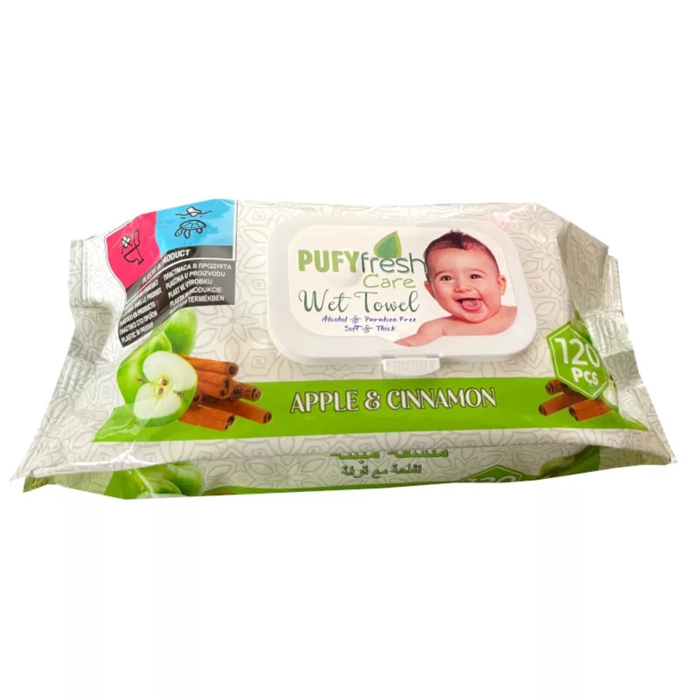 Pufynip Pufy Fresh nedves törlőkendő 120db/csg apple & cinnamon - TI
