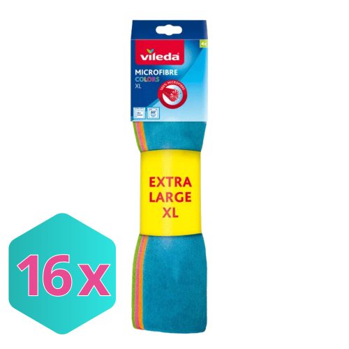 Vileda COLORS Mikroszálas törlőkendő XL Pack 4 db/csomag KARTON - 16 csomag