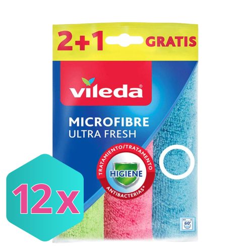 Vileda ULTRA FRESH Mikroszálas törlőkendő 2+1db KARTON - 12 db