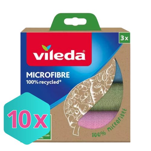 Vileda MIkroszálas kendő 100% Újrahasznosított anyagból  3db/csg KARTON - 10 csomag