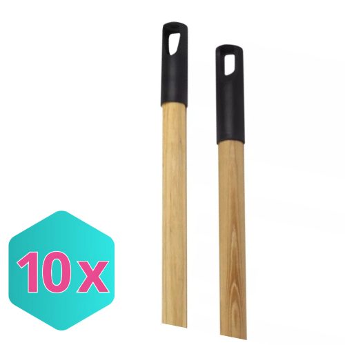 Nyél fa 120cm, Natúr, műanyag végekkel, csavarós KARTON - 10 db