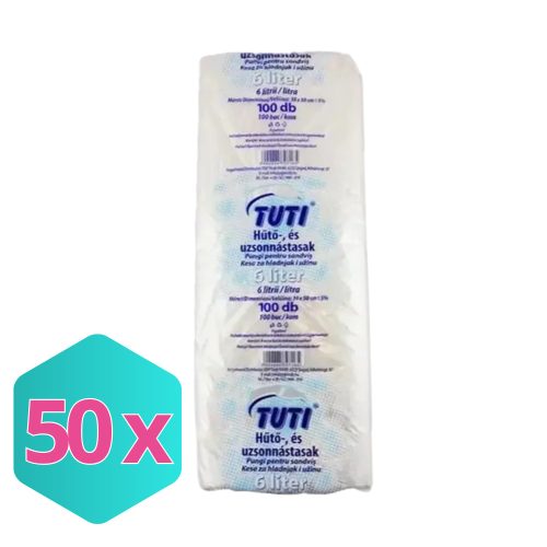 Tuti hűtő- és uzsonnástasak 6L - 30x50cm 100db KARTON - 50x100 db