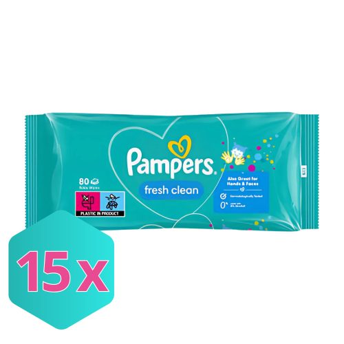 Pampers Baby nedves törlőkendő Fresh Clean 80db/csomag KARTON - 15 csomag