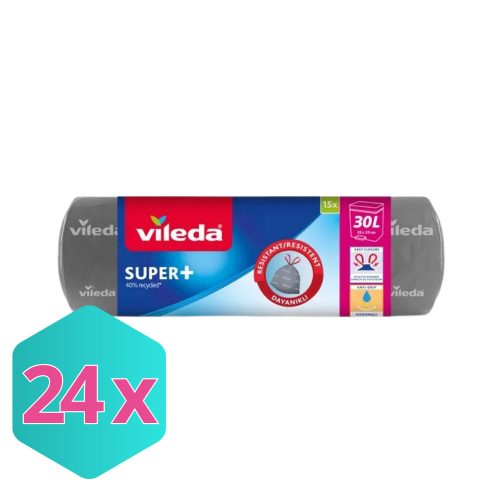 Vileda Ecobag zárószalagos szemeteszsák 30Liter 55x55 cm KARTON - 24 db