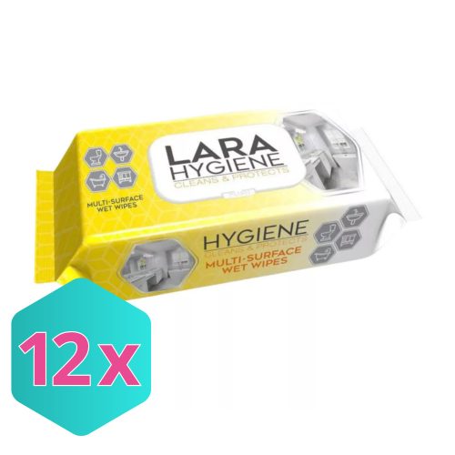 Lara Hygiene Multi Surface nedves törlőkendő Fürdőszobai és általános felületre 50 lap/csomag KARTON - 12 db