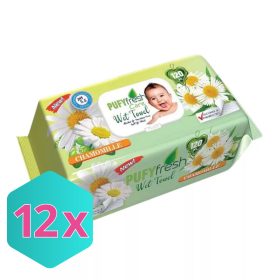   Pufy Fresh nedves törlőkendő chamomille 120db/csg KARTON - 12x120 db