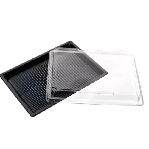 HoReCa Sushi tálca tetővel Fekete (220x135x20 mm)
