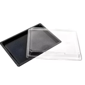 HoReCa Sushi tálca tetővel fekete (260x187x23 mm, 50 db)