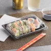 HoReCa Sushi tálca tetővel fekete (260x187x23 mm, 50 db)