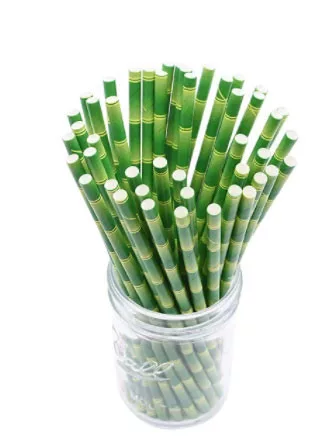 HoReCa papír szívószál bambusz mintás (8 mm x 24 cm)