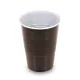 HoReCa műanyag automatás kávés pohár barna-fehér (180 ml)