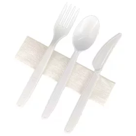 HoReCa Műanyag 3+1 újrahasználható evőeszköz szett (PS)