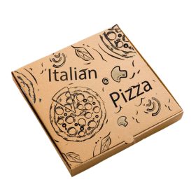   Pizzadoboz Jó étvágyat mintás - natúr hatszögletű 32cm