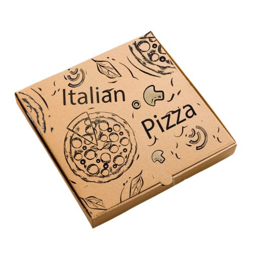 Pizzadoboz Jó étvágyat mintás - natúr hatszögletű 32cm