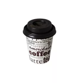 HoReCa papírpohár tető fekete PP 70 mm (100 db)