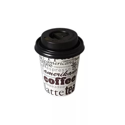 HoReCa papírpohár tető fekete PP 70 mm (100 db)