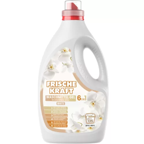 Frische Kraft mosógél 6in1 WHITE/ FEHÉR RUHÁKHOZ 4,05L/135 mosás