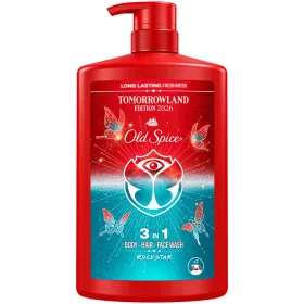   Old Spice Rockstar férfi 3 az 1-ben tusfürdő, sampon és arclemosó - bergamottos, almás és fás illat - 1000 ml