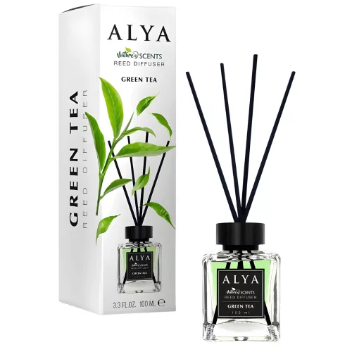 Alya Nature's Scent Reed diffuser pálcikás illatosító Green tea illat 100 ml