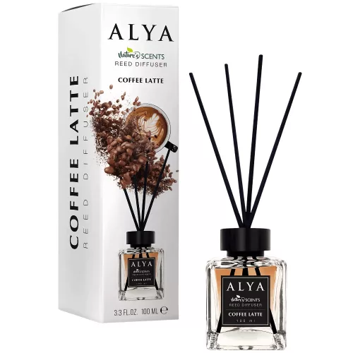 Alya Nature's Scent Reed diffuser pálcikás illatosító 100 ml Coffee Latte