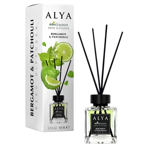 Alya Nature's Scent Reed diffuser pálcikás illatosító Bergamot & Pathouli illat 100 ml