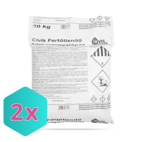 Civis Fertőtlenítő kézi mosogatópor 20kg KARTON - 2 db