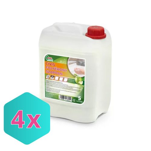 Civis Folyékony szappan, zöldalma illattal, 5 literes kannában KARTON - 4 db