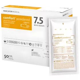   MERCATOR COMFORT POWDERED, steril sebészeti kesztyű általános eljárásokhoz, púderes, 7,5 (50pár/doboz)