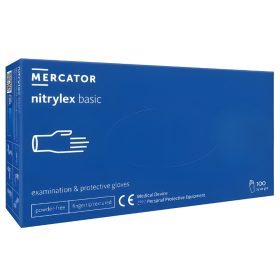   MERCATOR NITRYLEX BASIC A100 BLUE - nitril púdermentes kék vizsgálókesztyű S