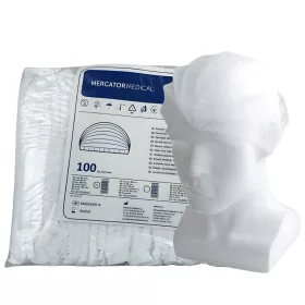   MERCATOR Opero nővérsapka körgumis, flíz, fehér (100 db/zacskó)