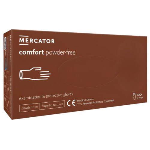 Mercator comfort púdermentes latex vizsgálókesztyű M (100 db)