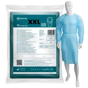   MERCATOR Látogató köpeny ECO kék XXL (gumis mandzsetta) (10 db/zacskó)