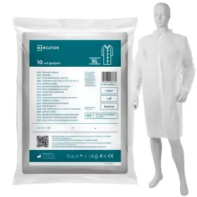 MERCATOR Laborköpeny patentos fehér XL (10 db/zacskó)