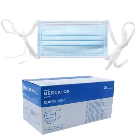   MERCATOR Opero Szájmaszk ECO 3 rétegű kék flíz, megkötős (50 db/doboz)