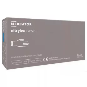 Mercator nitrylex® classic blue púdermentes nitril vizsgálókesztyű, kék, S (100 db)