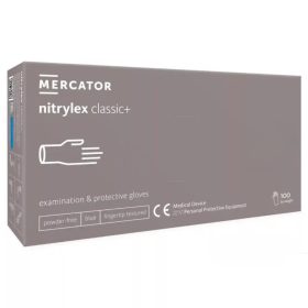   MERCATOR Nitrylex classic + blue -nitril púdermentes,kék vizsgálókesztyű  L     (új termék)