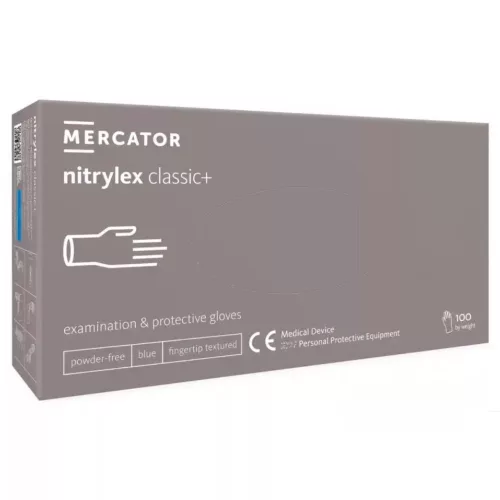 Mercator nitrylex® classic nitril vizsgálókesztyű, púdermentes, kék, XL (100 db)