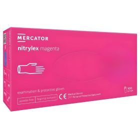   MERCATOR Nitrylex magenta,nitril púdermentes magenta(intenzív pink) színű vizsgálókesztyű S