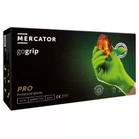 Mercator gogrip nitril védőkesztyű zöld, púdermentes, gyémánt textúrált, XL (50 db)