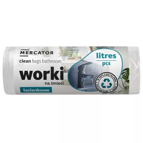 MERCATOR G-B-clean szemeteszsák fürdőszobai 20l fehér 45x46cm (6 micronos) 40db/tekercs