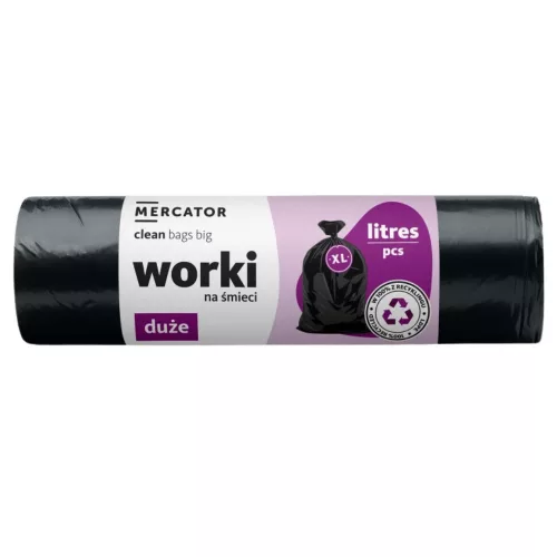 MERCATOR G-B-clean szemeteszsák big  120l fekete 69x102cm (22 micronos) 25db/tekercs