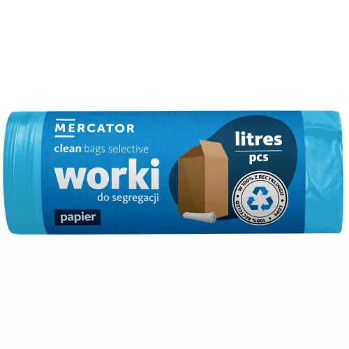 MERCATOR G-B-clean szemeteszsák selective paper kék 120l 70x105cm (30 micronos) 10db/tekercs
