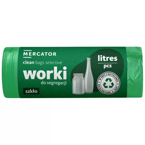 MERCATOR G-B-clean szemeteszsák selective glass zöld 120l 70x105cm (30 micronos) 10db/tekercs