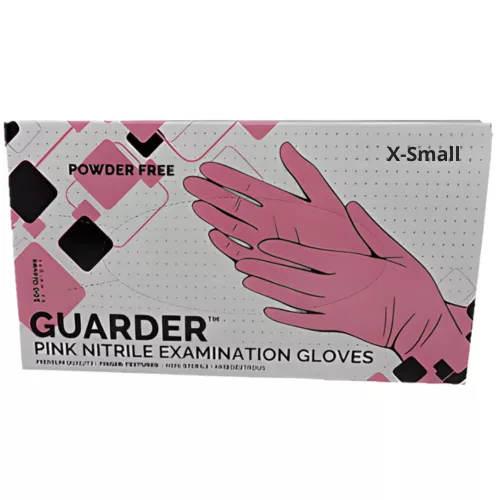 Guarder Gumikesztyű Nitril Pink Púdermentes "XS" 3,4g 100 db/doboz (10 doboz/karton)