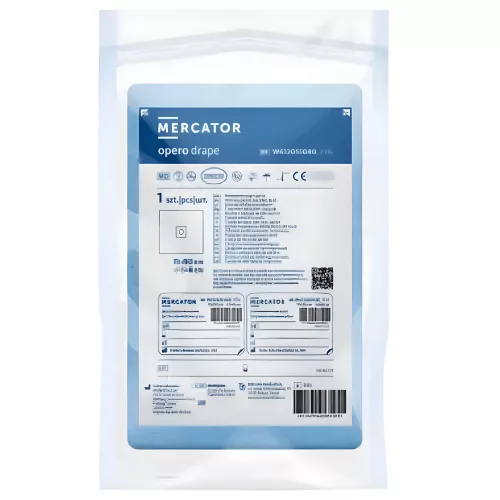 MERCATOR Opero steril kendő, lyukas - 75x75 cm (150 db/karton)