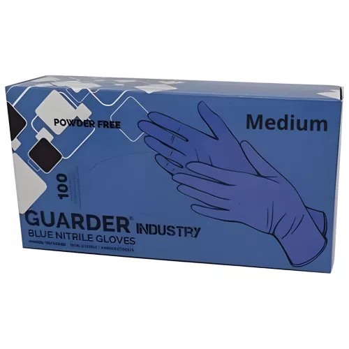 Guarder Industry Gumikesztyű Nitril Kék Púdermentes "M" 3,5g 100 db/doboz (10 doboz/karton)