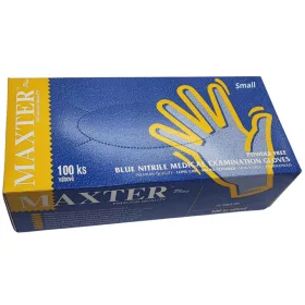   Maxter Gumikesztyű Nitril Kék Hosszú Púdermentes "S" 5,7g 100 db/doboz (10 doboz/karton)