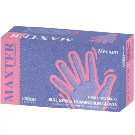   Maxter Gumikesztyű Nitril Kék Púdermentes "M" 3,6g 200 db/doboz (10 doboz/karton)