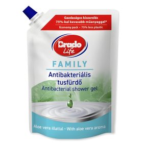 BradoLife Family antibakteriális tusfürdő utántöltő Aloe Vera (800 ml)